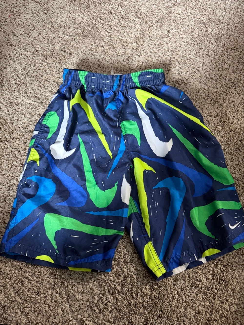 Nike Navy Blue Multi Swoosh Swim Shorts